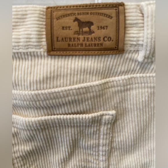 Lauren Jeans Co. corduroy cotton casual cream pants 14P - Picture 3 of 12
